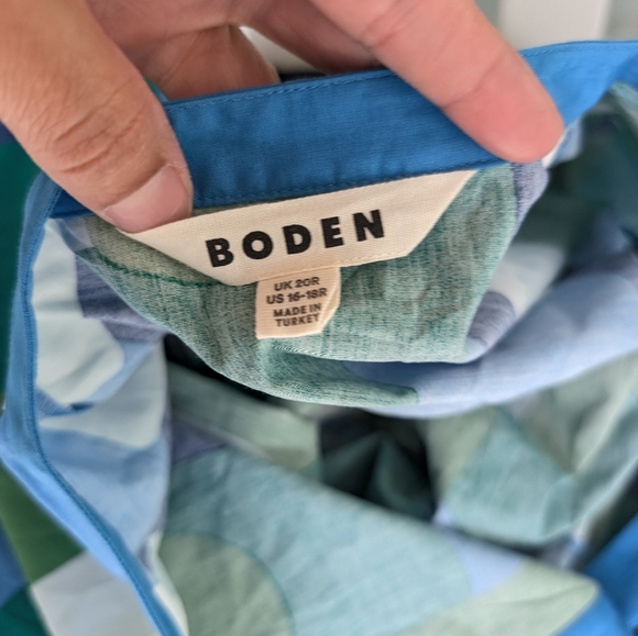 Boden Women's Blue, Geometric Swirl Amanda Size 16-18 - Picture 5 of 6